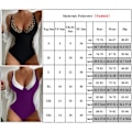 Miniatyrbillede 3 af 3: Dame Heldragt Badedragt Monokini Badetøj Svømmedragt Sommer Strandtøj Purple+white S