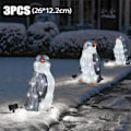 Miniatyrbilde 2 av 5: Julepingvin LED Lys Dekor Innendørs Utendørs Figur iron s 3pcs