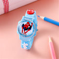 Miniatyrbillede 2 af 5: Børne Spiderman Armbåndsur Rotation Flip Rem Ure Gaver Light blue