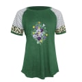 Miniatyrbild 11 av 11: Dam Sommar Blommig T-shirt Toppar Leopard Casual Blus Tee Red M