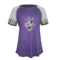 Miniatyrbild 5 av 11: Dam Sommar Blommig T-shirt Toppar Leopard Casual Blus Tee Red M