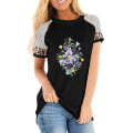 Miniatyrbild 1 av 11: Dam Sommar Blommig T-shirt Toppar Leopard Casual Blus Tee Black S