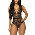 Miniatyrbild 1 av 4: Sexiga underkläder för kvinnor spets mesh bodysuit nattkläder black M