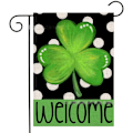 Miniatyrbillede 1 af 2: St. Patricks Dag Haveflag, Irsk Grøn Shamrock Lykke Dekoration C