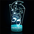 Miniatyrbilde 1 av 4: 3D LED Nattbordslampe med Berøring for Soverom Sonic the Hedgehog Nattlys B