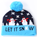 Miniatyrbild 1 av 5: LED-upplyst mössa i stickad beanie med färgglada LED-lampor för jul 6