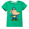 Miniatyrbild 1 av 3: Dog Man Pojkar T-shirt Tecknade Toppar Tee Barn Pojkar Flickor T-shirts Barnkläder Sommar Kortärmad Green 140cm