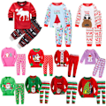 Miniatyrbild 1 av 3: Pyjamas för småbarn, pojkar och flickor, jultomte, nattkläder, T-shirt och byxor, set C 110cm