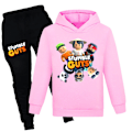 Miniatyrbillede 1 af 3: Børne Stumble Guys Hættetrøje Sweatshirt Bukser Træningsdragt Sports Sæt pink 140cm