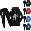 Miniatyrbild 2 av 3: Pojkar Flickor CR7 Ronaldo Träningsset Pojkar Flickor Pullover Hoodie Långbyxor Casual Sweatshirt Royal blue 160cm