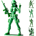 Miniatyrbillede 2 af 2: Humoristisk kvindelig grøn soldat, sjov grøn hærkvinde statue, nyhed mini soldat statue, til skrivebordsdekorationer militær tema fest C