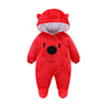 Miniatyrbild 1 av 5: Bodysuit för pojkar och flickor Nyfödd Hooded Jumpsuit Julklapp red 9M