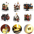 Miniatyrbild 1 av 2: Mini Julby Glowing Hus Ornament Bordbelysning Hus Resin Hantverk Dekoration för Hem Semester Jul Fest Barn Present A