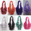 Miniatyrbilde 1 av 2: 80cm Cosplay Party Parykk Dame wine red