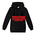 Miniatyrbillede 1 af 5: Kid Stranger Things Langærmet Sweatshirt Hættetrøje Løs Pasform Black 140cm