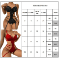 Miniatyrbild 4 av 4: Sexig Spets Dam Genomskinlig Rygglös Bodysuit Teddy Jumpsuit Underkläder wine red M