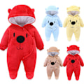 Miniatyrbild 4 av 5: Bodysuit för pojkar och flickor Nyfödd Hooded Jumpsuit Julklapp red 9M