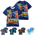 Miniatyrbild 5 av 8: Stumble Guys Barn T-Shirt Sommar Casual Kortärmad Topp Halloween Present B 140cm