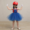 Miniatyrbild 1 av 6: Mario-klänning för barn, prinsesskostym tyllklänning för Halloween red XL