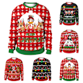 Miniatyrbild 2 av 5: 2024 Rolig 3D-tryckt Tröja Herrar Kvinnor Fula Julkläder Jumper Toppar Semesterfest Pullover Hoodie Sweatshirt C M