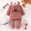 Miniatyrbild 4 av 5: Djur Plysch Pojke Flicka Bodysuit Nyfödd Jumpsuit med Huva Julklapp light brown 6-9M