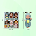 Miniatyrbild 5 av 5: 6 st Mini Babydockor, 10 cm Nyfödda Dockor Presentförpackning, Söta Återfödda Babydockor Leksaker för Barn 3+, med Djurkläder 6PCS