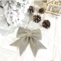 Miniatyrbild 1 av 5: Stora Rosetter Julgransrosetter Ornament Gåva Jul Heminredning Champagne 2 pcs