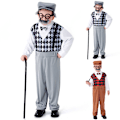Pikkukuva 5 / 5: Lasten Poikien Cosplay Isoisä Vanha Mies Koulupuku Esitysasut Vaatteet grey XS