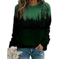 Miniatyrbillede 4 af 5: Plus Size Dame Trykt Løs Hættetrøje Sweatshirt Langærmet Grey XL