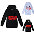 Miniatyrbillede 2 af 5: Kid Stranger Things Langærmet Sweatshirt Hættetrøje Løs Pasform Black 140cm