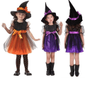 Miniatyrbild 1 av 8: Flickans Halloween häxklädeshatt purple 140 cm