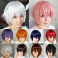 Miniatyrbild 1 av 9: Mode Anime Unisex Kort Rak Perukfest red