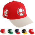Miniatyrbild 2 av 2: Super Mario Bros Baseballkeps för barn, flickor, sommar, truckerkeps, solhattar, justerbar #5
