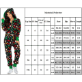 Miniatyrbild 3 av 3: Dam Jumpsuit Jul Tryck Sovkläder Pyjamas Set red 2XL