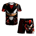 Miniatyrbild 1 av 3: Sonic Barn Pojkar Träningsdräkt T-shirt Toppar + Shorts Set Sommarkläder Sovkläder Pyjamas #5 150cm