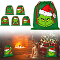 Miniatyrbilde 4 av 5: Jul Grønn Grinch Sekk Snøring Bag Julegave Gavepose C