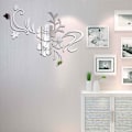 Miniatyrbild 4 av 5: 3D-spegelblomma avtagbar väggdekal Silver