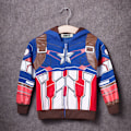 Miniatyrbild 1 av 5: Pojkar Flickor Huvtröjor Superhjälte Sweatshirt Jacka Kappa Captain America