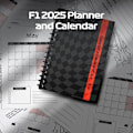 Miniatyrbillede 4 af 5: F1 2025 Planlægger og Kalender, Planlægger med F1 Bane, Spiralindbundet, Månedlig