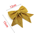 Miniatyrbild 3 av 5: Stora Rosetter Julgransrosetter Ornament Gåva Jul Heminredning golden 2 pcs