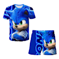 Miniatyrbild 1 av 3: Sonic Barn Pojkar Träningsdräkt T-shirt Toppar + Shorts Set Sommarkläder Sovkläder Pyjamas #2 130cm