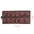 Miniatyrbillede 3 af 5: 3D 12 Huller Jul Silikoneform Chokolade Kage Bageform