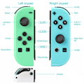 Miniatyrbild 8 av 10: Trådlöst par Joy-Con-kontroller för Nintendo Switch, höger och vänster, Gamepad Joypad Green Blue