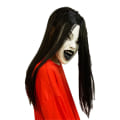 Miniatyrbild 2 av 4: Långhårig Kvinnlig Spökmask Halloween Maskeradmask Rekvisita