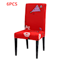 Miniatyrbillede 1 af 5: 6 stk. Jule Spisebords Elastisk Stolebetræk Julefest Dekoration Falling snow 6PCS