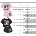 Miniatyrbild 3 av 3: Taylor Swift Barn Flickor Casual Träningsset Kortärmad T-shirt Topp Shorts Sommar Sportkläder Pink 160cm