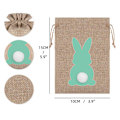 Miniatyrbillede 2 af 5: 24 stk. påskelærredsposer, kanin jute gaveposer med snøre, slikposer til fødselsdag, bryllup, festfavoriserer, dekorationsartikler 24PCS 10*15CM