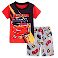 Miniatyrbild 1 av 3: Bil Tecknad Pojkar Pyjamas Barn Pojkar Flickor 2st Set Kortärmad Tryck Toppar+ Shorts Tryckta Kläder Pyjamas & Vardagskläder Barnpresent #9 95cm