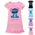 Miniatyrbild 2 av 3: Lilo & Stitch Prinsessanattklänning Barn Flickor Rynkad Sovklänning Nattkläder Pyjamas Pink 130cm