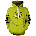 Miniatyrbild 2 av 5: Jul Grön Monster Tryckt Hooded Vuxen Grimch Tröja Toppar 5XL